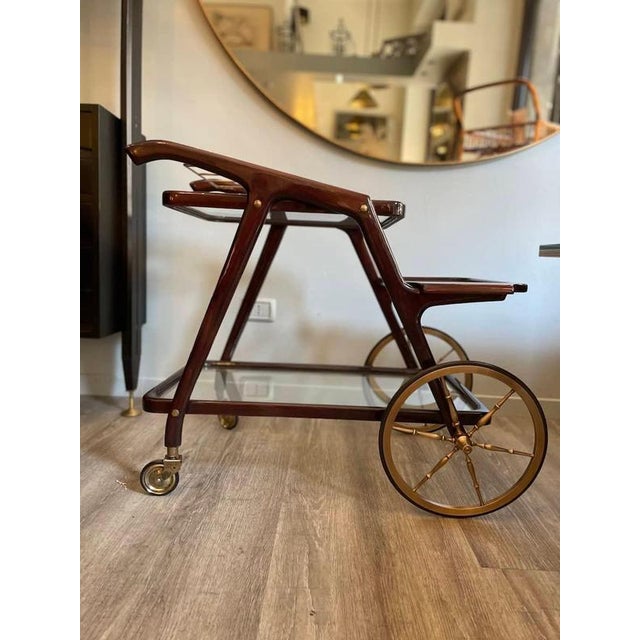 Vintage Wooden Cart with Removable Tray, 1960s For Sale - Image 13 of 17
