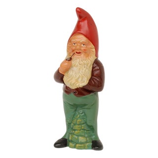 Pipe-Smoking Garden Gnome in Terracotta by Griebel, 1970s For Sale