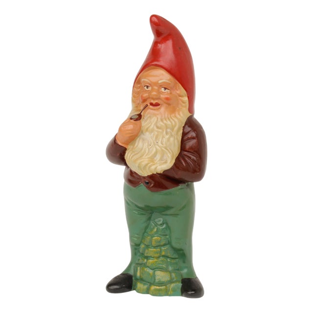 Pipe-Smoking Garden Gnome in Terracotta by Griebel, 1970s For Sale