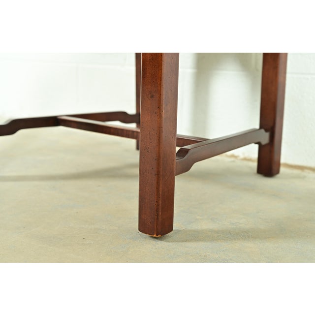 Henredon Hollywood Regency Chinoiserie Sculpted Mahogany Dining Chairs, Set of Four For Sale - Image 10 of 15