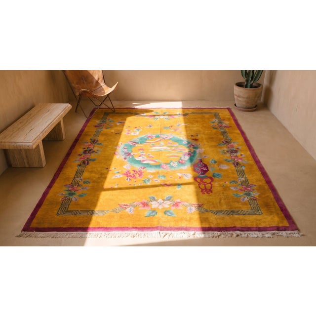 1920s Chinese Art Deco Carpet ( 9' x 11'8" - 274 - 356 ) For Sale - Image 12 of 13