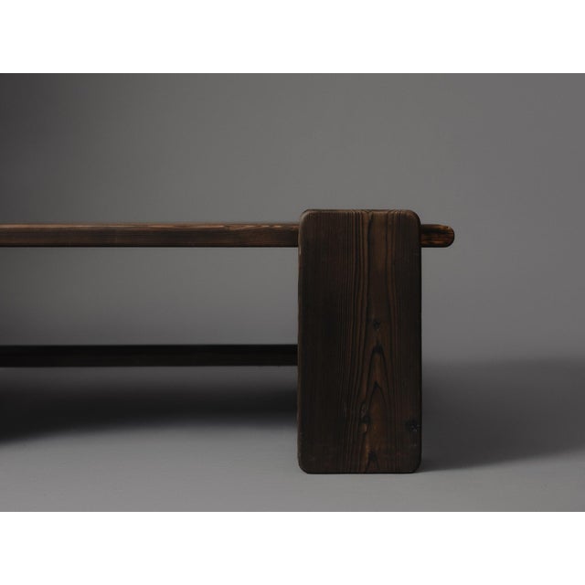 1960s 1960s Stained Pine Brutalist Coffee Table For Sale - Image 5 of 5