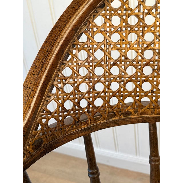 Brown Vintage Traditional Mahogany & Cane Bankers Swivel Desk Chair For Sale - Image 8 of 17