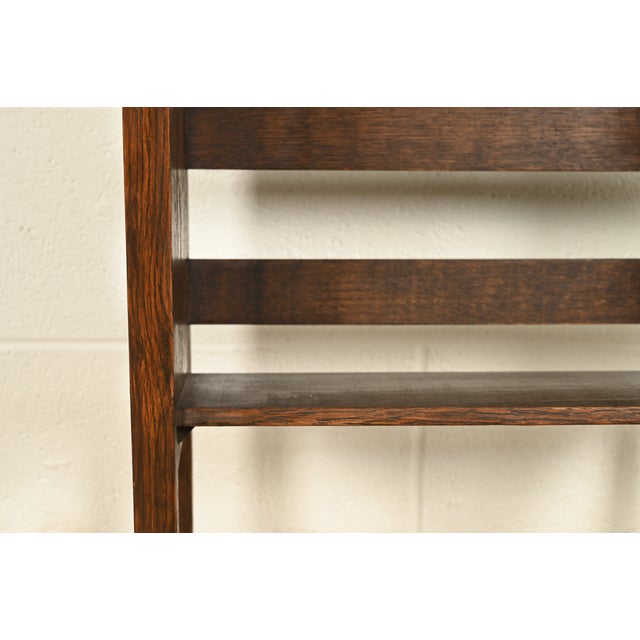Wood Limbert Style Antique Mission Oak Arts & Crafts Book Trough or Magazine Stand, Circa 1920 For Sale - Image 7 of 12