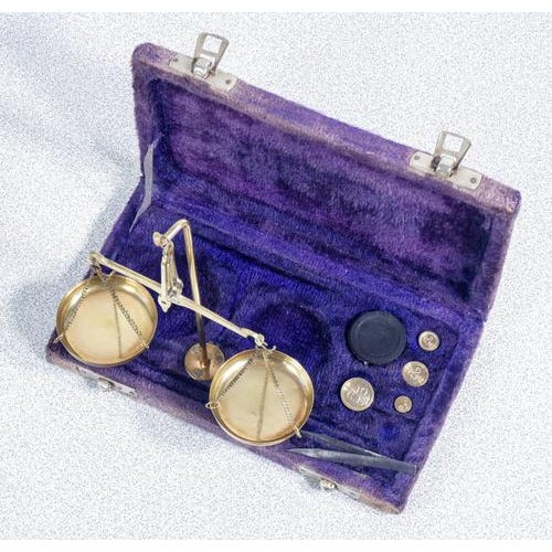 Balancing Scale with Coin Weights For Sale - Image 10 of 16