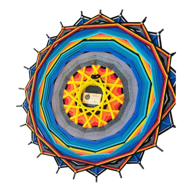 Vintage Ojo De Dios Hopi Hopk Dawa (Sun God) Signature Affixed For Sale