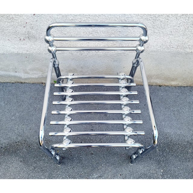 Postmodern Chromed Metal Lounge Armchair, Italy, 1980s For Sale - Image 6 of 13