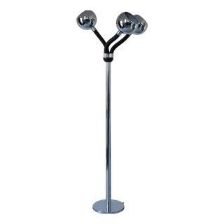 Space Age Chrome 3-Arm Floor Lamp, Italy, 1970s For Sale