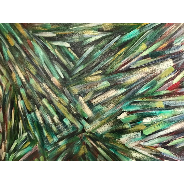 Green Emerald Symphony Original Abstract Oil Painting by Monique Nichols For Sale - Image 8 of 12