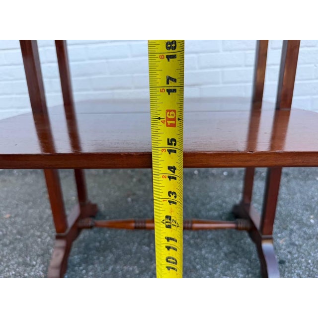 Early 20th Century George III Style Mahogany Two-Tier Drop-Leaf Portable Serving Table For Sale - Image 4 of 16