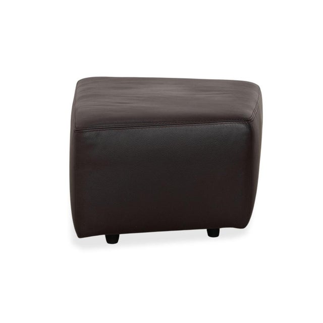 Brown Leather Stool from Ewald Schillig For Sale - Image 8 of 11