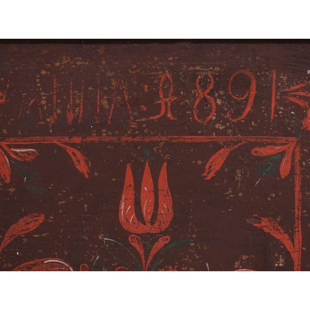 Painted Bridal Trunk, 1891 For Sale - Image 10 of 14