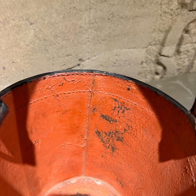 1910s Art Deco Leather Fire Bucket Catch All Umbrella Holder Hermes Paul Drupre Lafon For Sale - Image 9 of 12