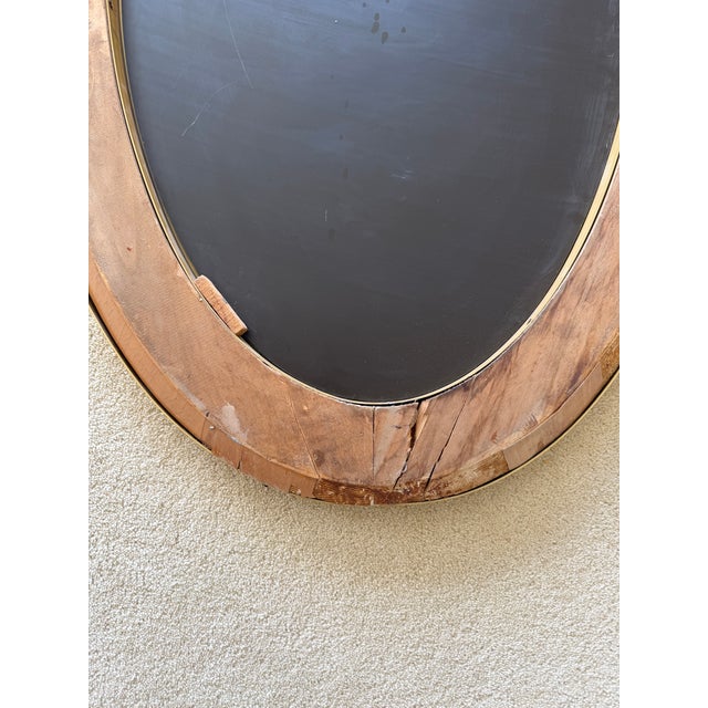 Mid 20th Century Oval Gold Hand-Cut Beveled Glass Mirror Model 2727 by Cristal Art For Sale - Image 16 of 17