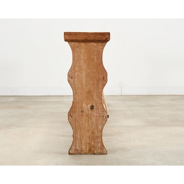 19th Century 19th C. French Country Pine Farmhouse Cupboard Shelf Étagère 7 Ft For Sale - Image 5 of 15