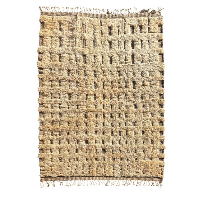 Large Moroccan Mrirt Beni Ouarain Wool Rug, 1990 For Sale - Image 14 of 14