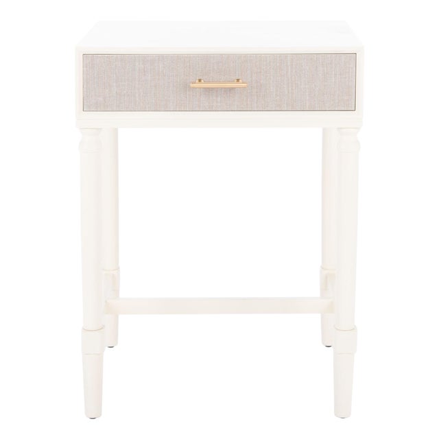 Estella 1 Drawer Accent Table in White For Sale