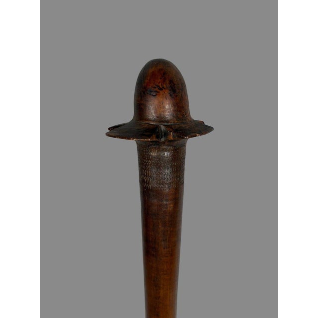 Phallic war club with a phallic head, Kanak, New Caledonia. Heavy, hard wood with a beautiful brown patina and red...