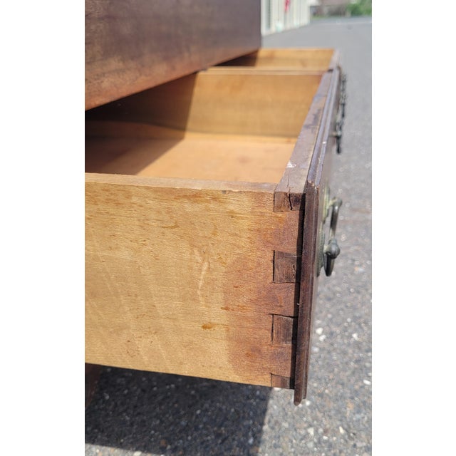 Brown Late 18th Century Large Two Drawer American Chippendale Blanket Chest For Sale - Image 8 of 17