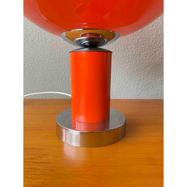 Table Lamp in Orange Acrylic & Opaline Glass, Italy, 1970s For Sale - Image 11 of 16