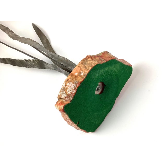 Brutalist Steel Cattail Table Top Sculpture Signed For Sale - Image 4 of 13