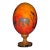 Hand-Painted African Ostrich Eggshell Mounted on a Wooden Pedestal For Sale