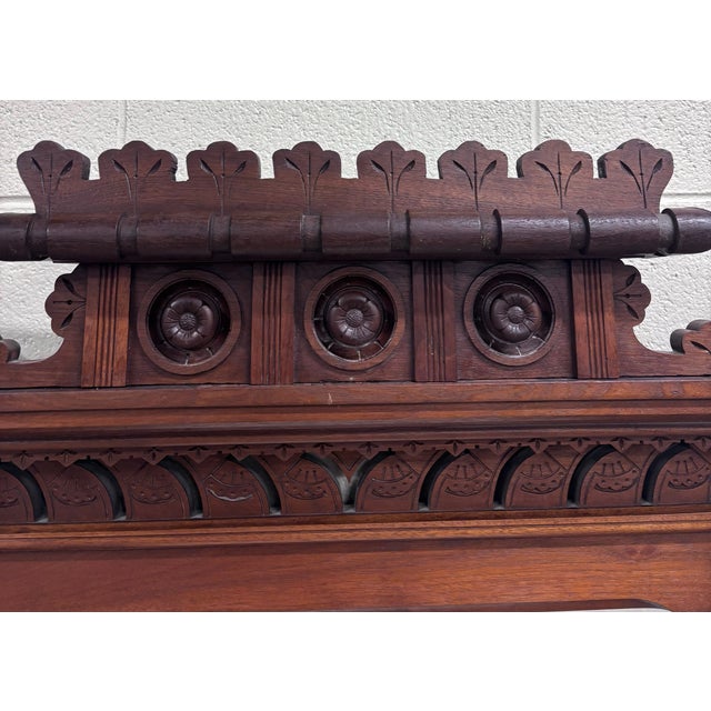 19th Century Antique Late 1800s Victorian Eastlake Marble Top Walnut Dresser For Sale - Image 5 of 13