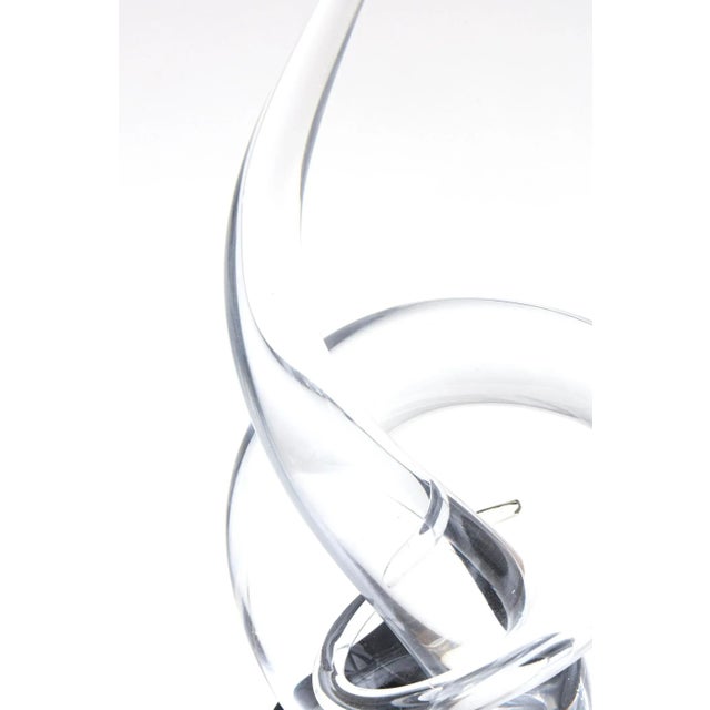 Glass Vintage Murano Signed Twisted Hand Blown Glass Sculpture by Renatro Anatro in Clear and Black For Sale - Image 7 of 10