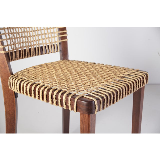 Raffia Woven Dining Chairs by Jan Vaněk for P.M.B., 1930s, Set of 4 For Sale - Image 17 of 18