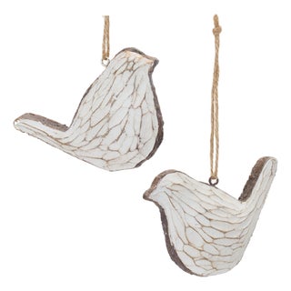 Carved Bird Ornament (Set of 12) For Sale