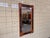 Large Danish Mirror with Teak Frame and Blue Tile Inlay, 1960 For Sale - Image 6 of 6