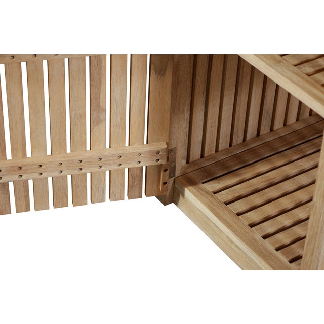 Modern Eclipse Outdoor Solid Teak Natural Look Wood Cabinet - Outdoor For Sale - Image 3 of 12