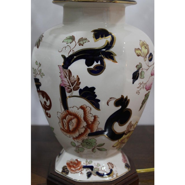 White 1970s Mason's Ironstone Blue Mandalay Lamps - A Pair For Sale - Image 8 of 12