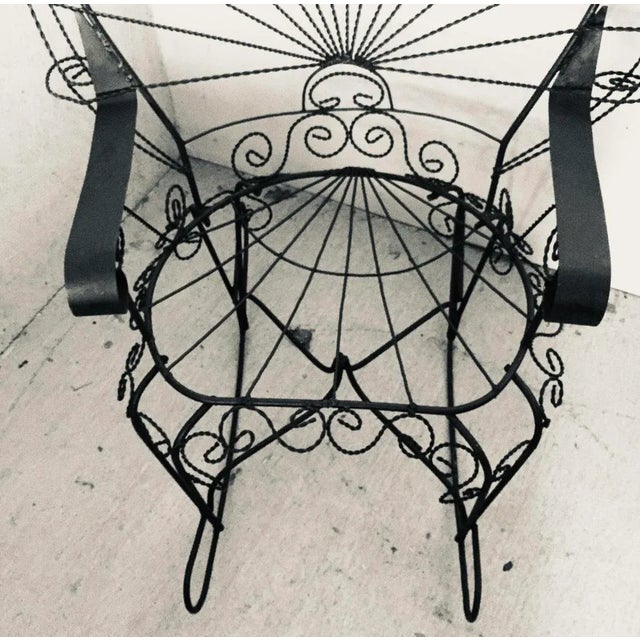 Metal MCM Wrought Iron Peacock Rocking Chair For Sale - Image 7 of 10