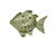 Cutout Metal Green Gold Fish Tealight Candle Holder For Sale