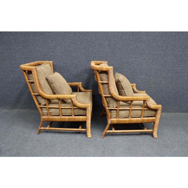 Pair of Braxton Culler Split Reed Bamboo Lounge Chairs For Sale - Image 14 of 16