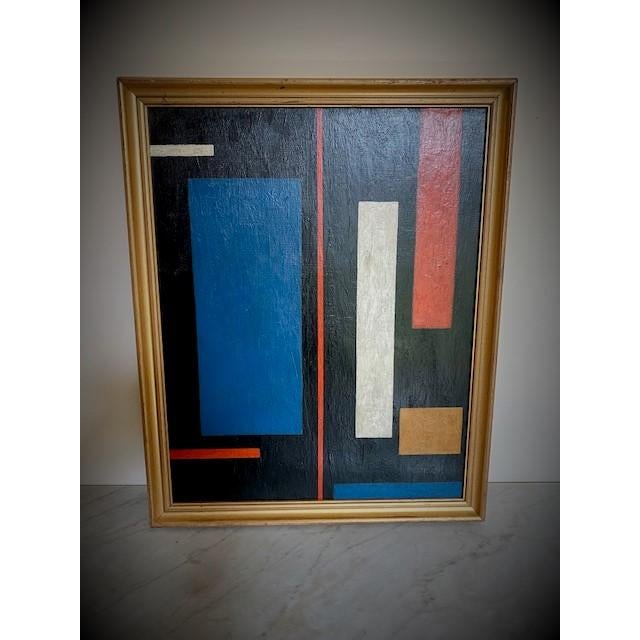 Wood Abstract Oil Painting on Canvas For Sale - Image 7 of 8