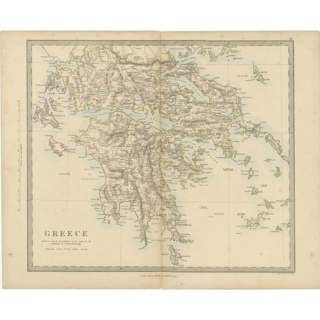 Antique Map of Greece with the Morea and Negropont and Kephalonia, 1858 For Sale - Image 3 of 9