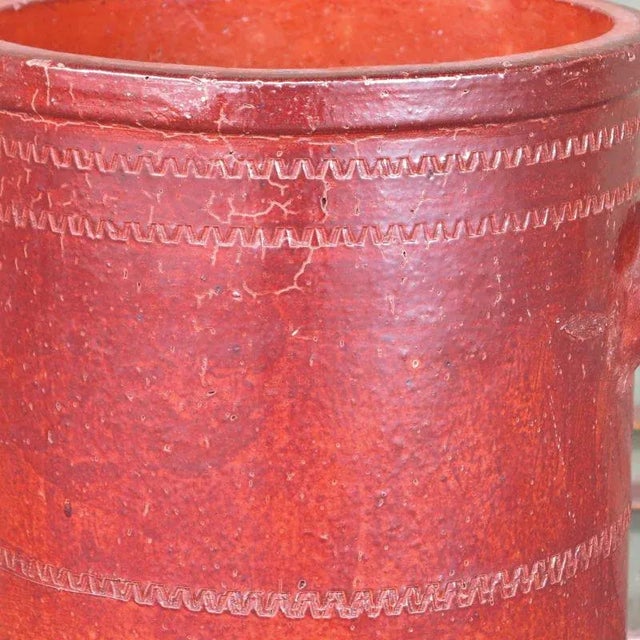 Antique Industrial Style Red Earthenware Pot from Unleserlich, 1900s For Sale - Image 6 of 8