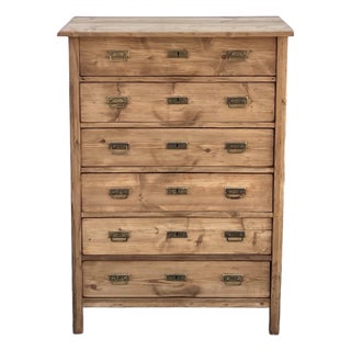Pine Chest of Six Drawers of Equal Depth For Sale