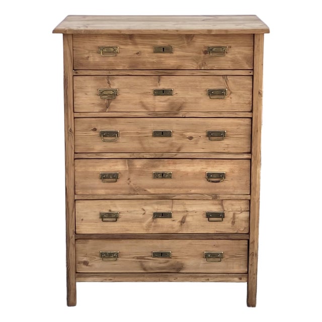 Pine Chest of Six Drawers of Equal Depth For Sale