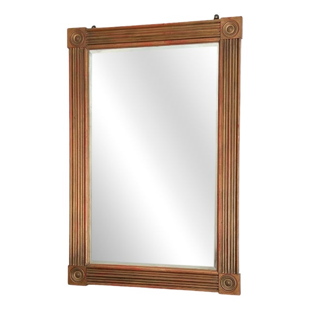 Neoclassical Wall Mirror with Reeded Giltwood Frame, 1970s For Sale