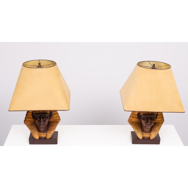 1970s Large Ceramic Toetanchamon Table Lamps, 1970s, Set of 2 For Sale - Image 5 of 18