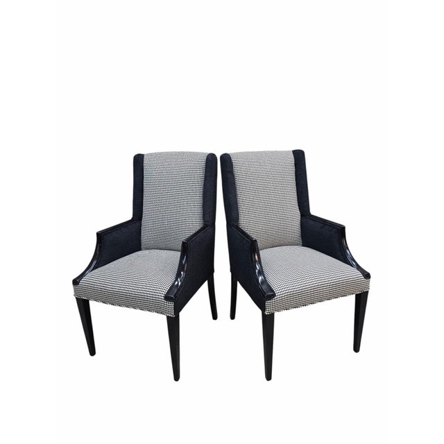 Black Vintage Lounge Chairs Newly Reupholstered - Pair For Sale - Image 8 of 10