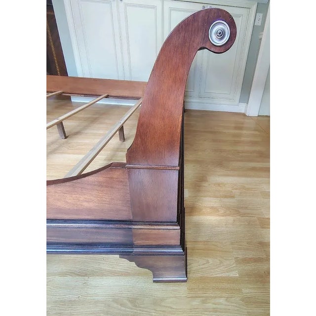 Ethan Allen Cal King Somerset Mahogany Sleigh Bed For Sale - Image 9 of 18