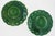 Traditional Late 19th Century Danish Pair of Green Majolica Cabinet Plates For Sale - Image 3 of 9