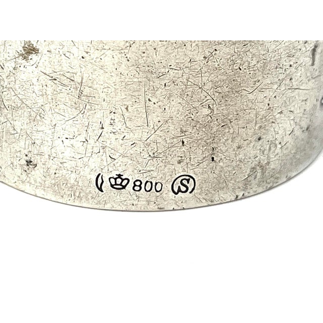 Antique 800 Silver Monogrammed Napkin Ring frpm Jakob Grimminger, 1900s For Sale - Image 6 of 11