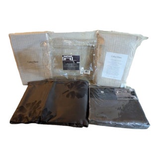 Yves Saint Laurent Pom.Pom Duvet Shams Calvin Klein Fitted Sheet Dust Ruffle Set Discontinued For Sale