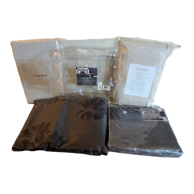 Yves Saint Laurent Pom.Pom Duvet Shams Calvin Klein Fitted Sheet Dust Ruffle Set Discontinued For Sale