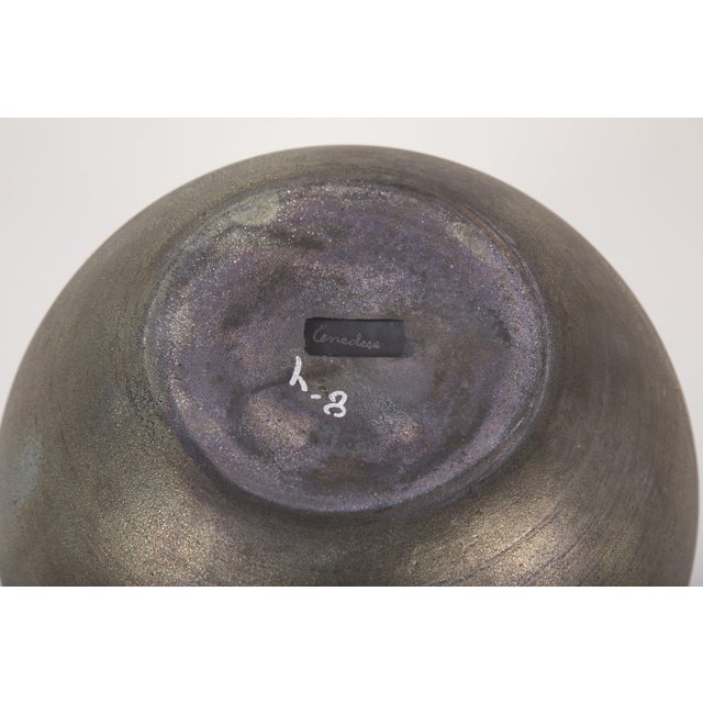 Cenedese Murano Glass Circle Vase with Iridescent Scavo Finish Chairish